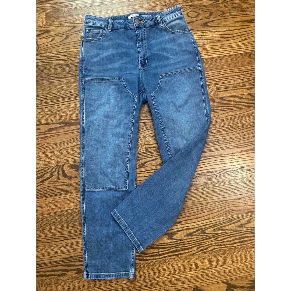 Molley Yeh straight leg jeans with front panels on legs